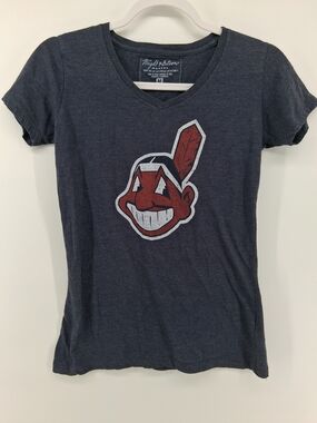 Wright & Ditson Navy V-Neck Tee with Red Mascot Graphic